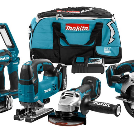Afbeelding Makita 18 v combiset (klop)boren, (slag)schroeven, zagen en slijpen DLX6082T