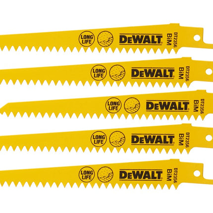 DeWALT Reciprozaagblad bim 152x4,2mm splintervrij in gipsplaat en kunstsof DT2356