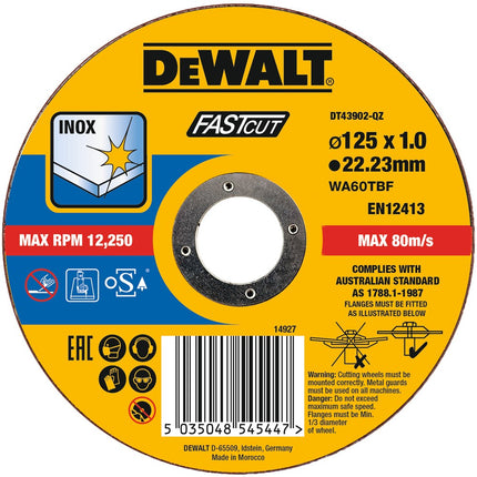 DeWALT Doorslijpschijf inox DT43902