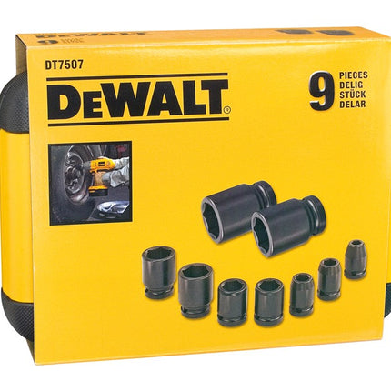 DeWALT Slagmoersleutel doppenset 9-delig DT7507
