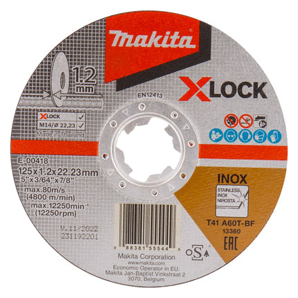 Afbeelding Makita doorslijps x-lock 125x1,2 rvs E-00418