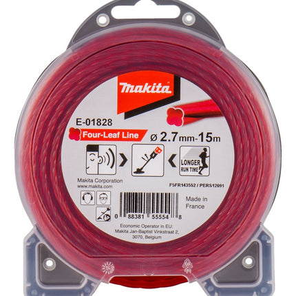Afbeelding Makita maaidraad 2,7x15mtr rood E-01828