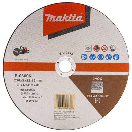 Afbeelding Makita doorslijpsch. 230x2,0mm met 25 E-03006-25