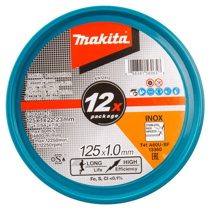 Afbeelding Makita doorslijps. 125x1.0mm rvs 12st E-03040-12