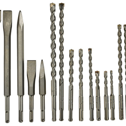 Afbeelding Makita sds boor/beitelset 17dlg alu E-03115