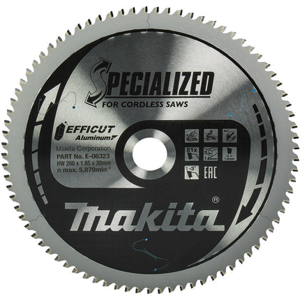 Afbeelding Makita zaagb alu 260x30x1,85 81t -3g E-06323