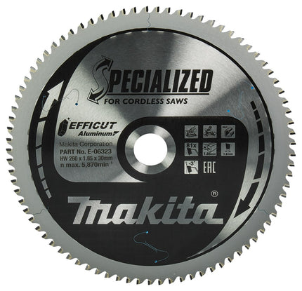 Afbeelding Makita zaagb alu 260x30x1,85 81t -3g E-06323