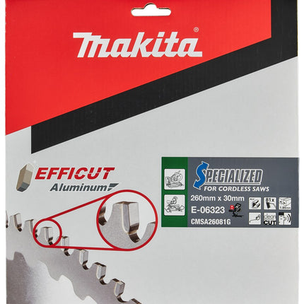 Afbeelding Makita zaagb alu 260x30x1,85 81t -3g E-06323
