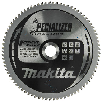 Afbeelding Makita zaagb alu 260x30x1,85 81t -3g E-06323