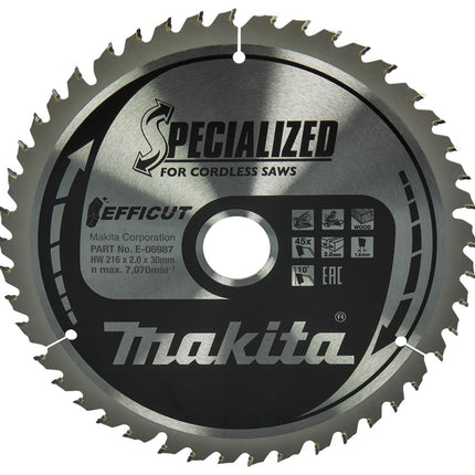 Afbeelding Makita zaagb efficut 216x30x2 45t 10g E-06987