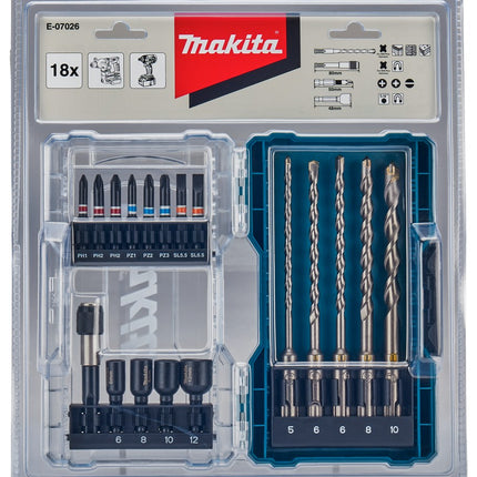 Afbeelding Makita boor/bit set 18-delig E-07026