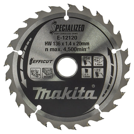Afbeelding Makita efficut zaagb 136x20x1,4 25t E-12120