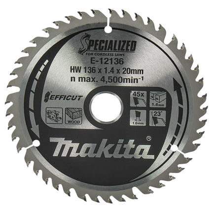 Afbeelding Makita efficut zaagb 136x20x1,4 45t E-12136
