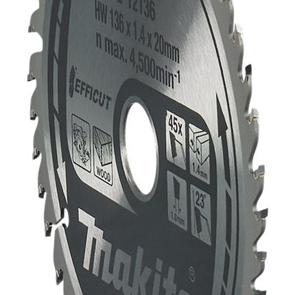 Afbeelding Makita efficut zaagb 136x20x1,4 45t E-12136