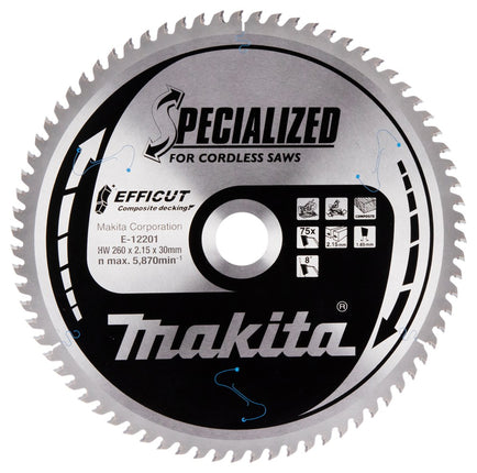 Afbeelding Makita hm zaagb effi compo 260x30x75t E-12201