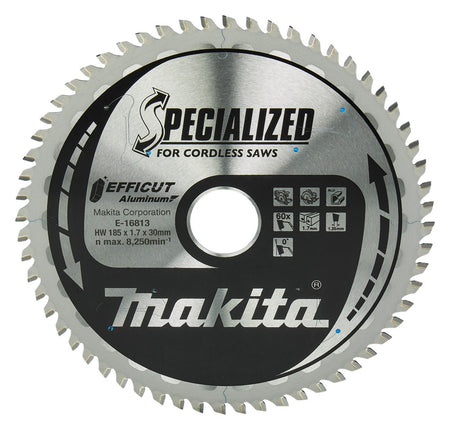Afbeelding Makita hm zaagb 185x30mm 60t 0g alu E-16813