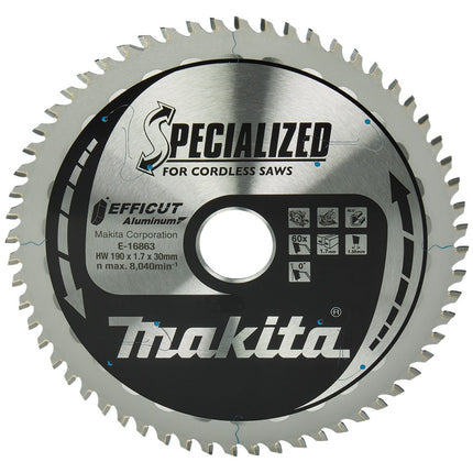 Afbeelding Makita hm zaagb 190x30mm 60t 0g alu E-16863