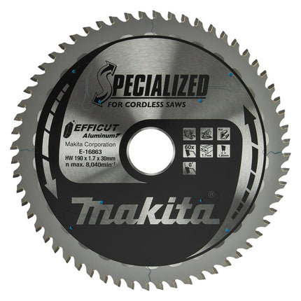 Afbeelding Makita hm zaagb 190x30mm 60t 0g alu E-16863