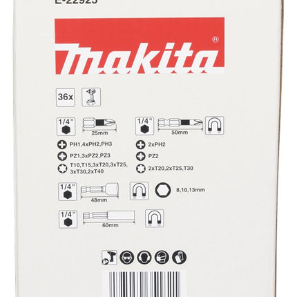 Afbeelding Makita schroefbitset 36dlg impblack E-22925