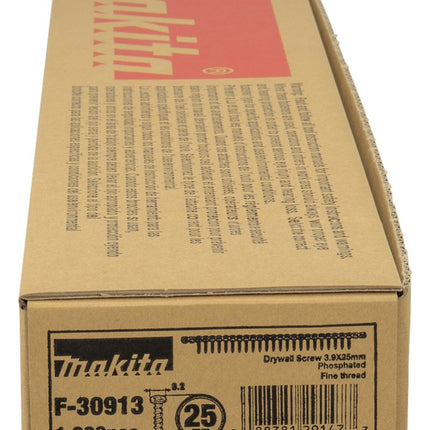 Afbeelding Makita schroefl.3,9x25 gips fosfat. F-30913