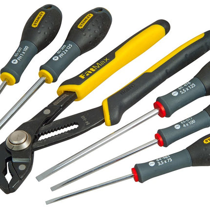 STANLEY FATMAX 6-DELIGE SCHROEVENDRAAIERSET MET WATERPOMPTANG