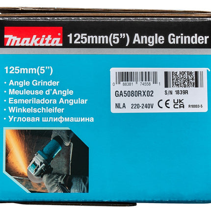 Afbeelding Makita 230 v haakse slijper 125 mm x-lock GA5080RX02