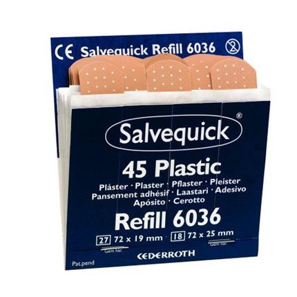 Cederroth Salvequick Pleisters Navulling Plastic 6036 6x45 - 7310610060367