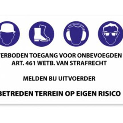 Gebodsbord bouwplaatas