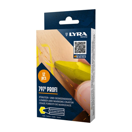 LYRA MERKKRIJT ZESKANT GEEL                  12 ST PER DOOS