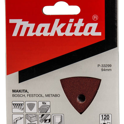 Afbeelding Makita schuurvel 3-k k120 red v. P-33299