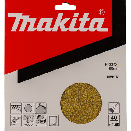 Afbeelding Makita schuurschijf k40 180 geel v. P-33439