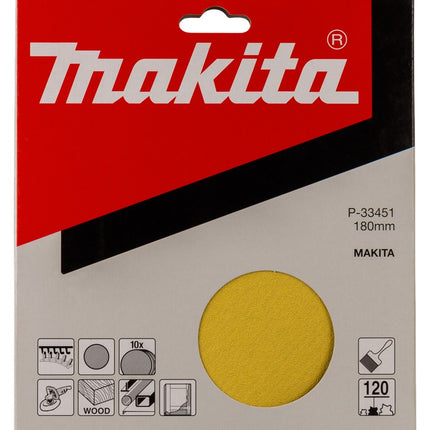 Afbeelding Makita schuurschijf k120 180 geel v. P-33451