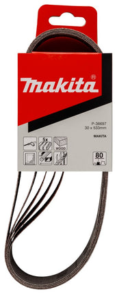 Afbeelding Makita schuurband k80 30x533 red P-36697