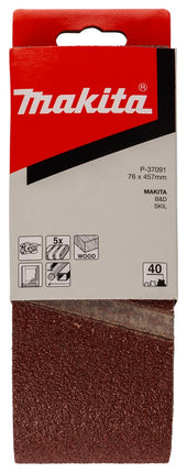 Afbeelding Makita schuurband k40 76x457 red P-37091