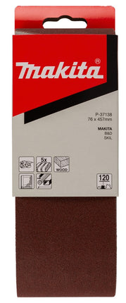 Afbeelding Makita schuurband k120 76x457 red P-37138
