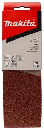 Afbeelding Makita schuurband k40 76x533 red P-37172