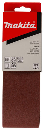 Afbeelding Makita schuurband k100 76x533 red P-37203