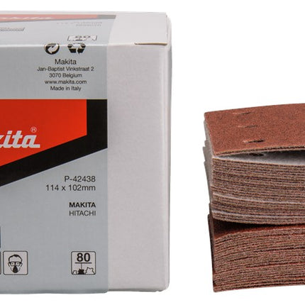 Afbeelding Makita schuurvel k80 114x102 red 50 P-42438