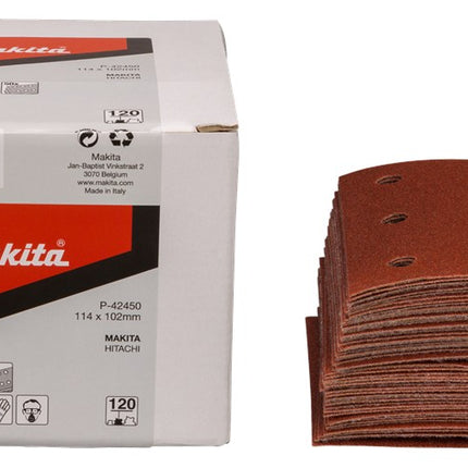 Afbeelding Makita schuurvel k120 114x102 red 50 P-42450