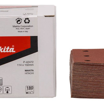Afbeelding Makita schuurvel k180 114x102 red 50 P-42472