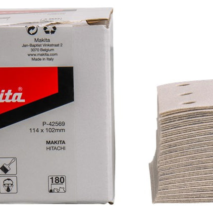 Afbeelding Makita schuurvel k180 114x102 wh 50 P-42569