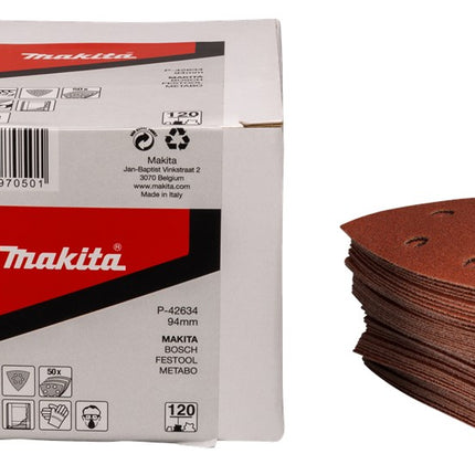 Afbeelding Makita schuurvel 3-k k120 red v. 50 P-42634