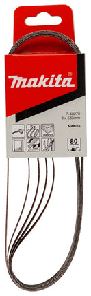Afbeelding Makita schuurband k80 9x533 red P-43278