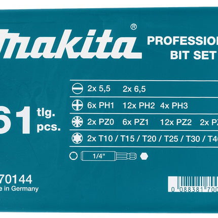 Afbeelding Makita schroefbitset 61-dlg P-70144