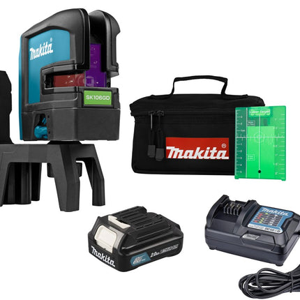 Afbeelding Makita cxt 12 v max kruislijn / punt laser groen SK106GDW