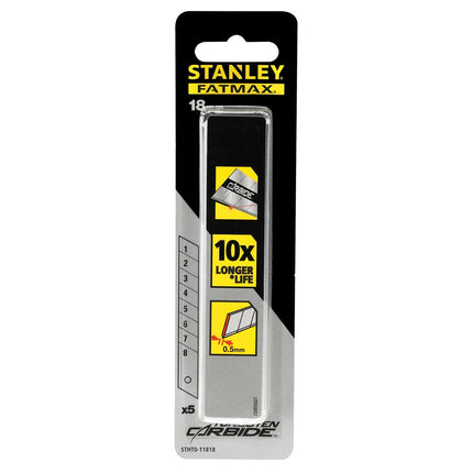 STANLEY CARBIDE RESERVE AFBREEKMES 18MM 5 STUKS