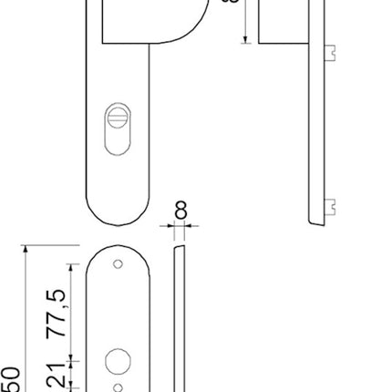 Veiligheidslangschild met deurduwer Tekening Oxloc
