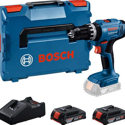 BOSCH GSB 18V-25 KLOPSCHROEFBOORMACHINE L-BOXX - 2X GBA 18V 2,0 AH EN LADER (accu klopboormachine)