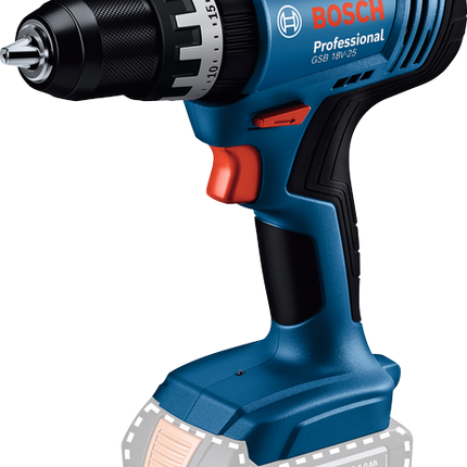 BOSCH GSB 18V-25 KLOPSCHROEFBOORMACHINE L-BOXX - 2X GBA 18V 2,0 AH EN LADER (accu klopboormachine)
