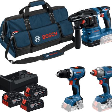 BOSCH 3-TOOLKIT 18V GSR+GDX+GBH (Bosch gereedschapset)
